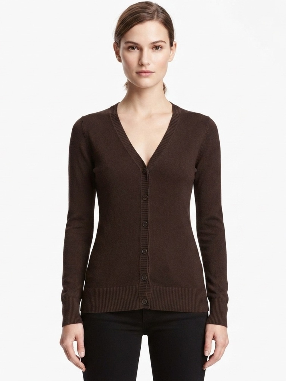 BONGO Brown Button Down Knit Cardigan